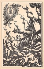 C7547) WW1 ARTIGLIERIA DA TRINCEA 9 RAGGRUPPAMENTO BOMBARDIERI. ILL. LAMBERTINI.