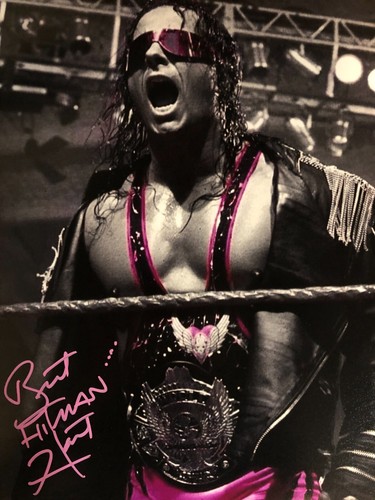 Bret hart autographed 11x14 - bret,