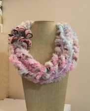 Sciarpa collana, scaldacollo, collana fatta a mano, sciarpa misto lana