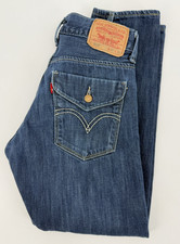 Jeans Levis 514 uomo 30x30 blu taglio dritto lavaggio scuro pantaloni denim americano