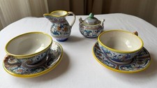 Set da thè in ceramica "vecchio stile" che segue una decorazione Ricco Deruta 