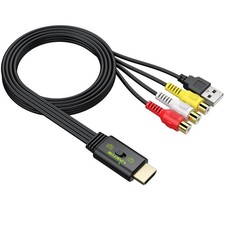 LiNKFOR Convertitore da RCA a HDMI Supporta Conversione 16:9/4:3 Adattatore da