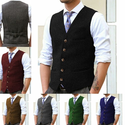 Gilet uomo nero caccia tweed