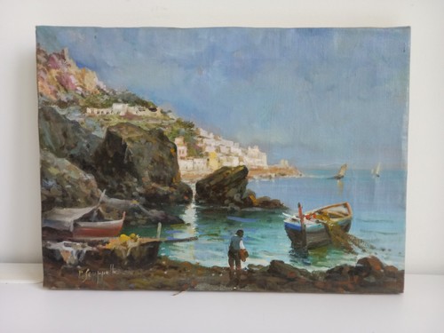 Paesaggio marino con veduta - , di