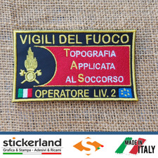 Toppa Patch Ricamata VIGILI DEL FUOCO - TAS OPERATORE LIV. 2 - con VELCRO M+F