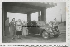 Z3404 foto anni 50 stazione di servizio Shell con distributore di benzina auto pubblicità