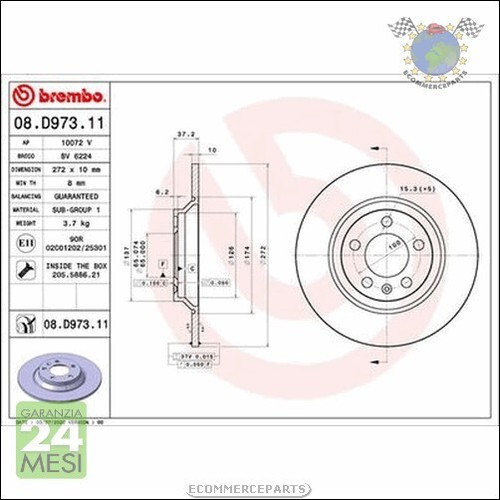 Kit coppia dischi freno - , brembo