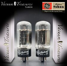 6L6 GB GE Black Plates Side DD Getter Matched Pair Tubes Made In USA '59