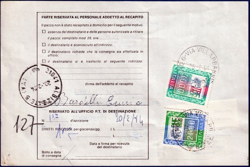 1984 bollettino pacchi - -,