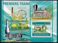 Togo 2010 primi treni vecchie locomotive ferrovia ferrovia trasporto storia m/s MNH