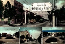 Rimini Bellariva vedutine saluti da , Filobus F. Grande spedita