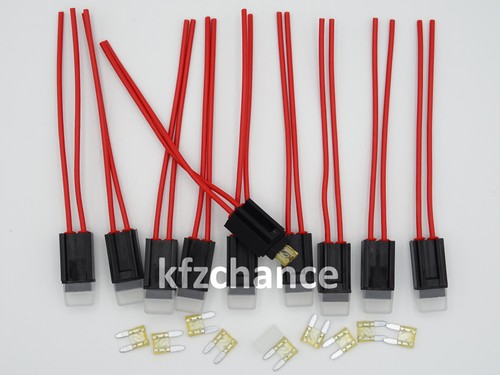 10x portafusibili cavo con - 10x,