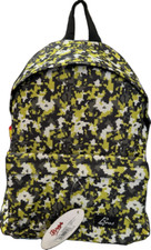 Zaino Scuola Modello Americano+Tombolino Marca Bros -Fantasia Nero/Giallo/Bianco