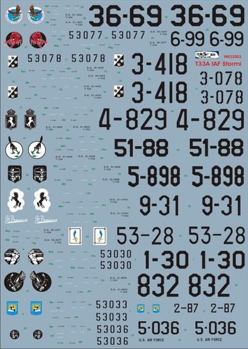 Decals italian t33 - 1:72, stormi