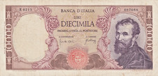 10.000 LIRE MICHELANGELO Decreto 20/05/1966  @ITALY@