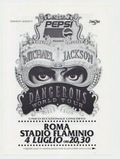 Foglio promozionale Michael Jackson originale Dangerous Tour Italia 4 luglio 1992 Roma