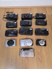 13 X Fotocamere Compatte Pellicola 35mm - Lotto Lavoro Per Ricambi o Riparazione, Olympus, Canon ecc