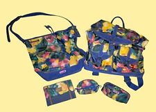 Set vintage Camomilla 90 tracolla borsa scuola zaino  cartella astucci fiori blu