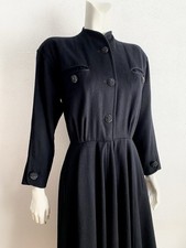 Abito Yves Saint Laurent Rive Gauche vintage nero lana anni 80 fa 50 taglia 40