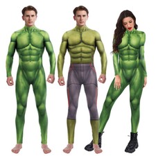 Costume cosplay muscolare Bruce&Banner Hulk tuta zentai carnevale festa body