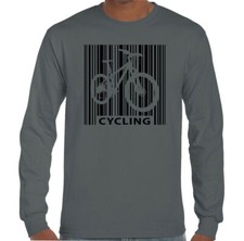 Ciclismo Codice a Barre Uomo Divertente T-Shirt Mountain Bike Strada Racer Bici