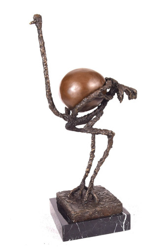 Scultura bronzo struzzo - bronzo,