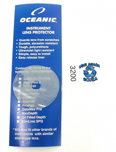 Oceanic max depth gauge - gauge, lens