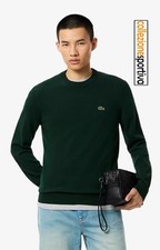 MAGLIONE LACOSTE GIROCOLLO MONOCROMATICO IN COTONE AH1985-YZP col. verde