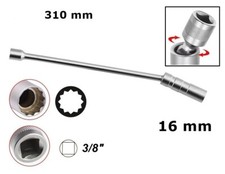 CHIAVE A BUSSOLA PER CANDELE CON SNODO DA 16 mm ATTACCO DA 3/8 LUNGHEZZA 310 mm