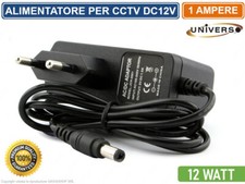 ALIMENTATORE SWITCHING DC 12V 1A PER CCTV TELECAMERA CIRCUITO CHIUSO
