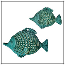 Pesci in ceramica acquamarina