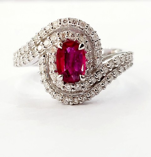 750 gold ring fancy - ring, ruby