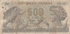 ITALIA BANCONOTA 500 LIRE 1966