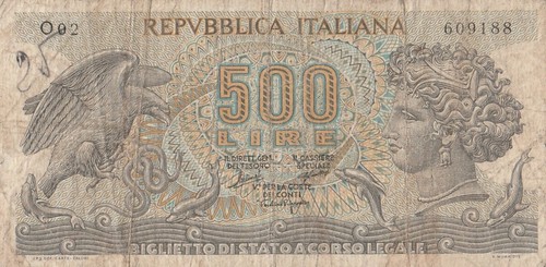 Italia banconota 500 lire 1966 - banconota,