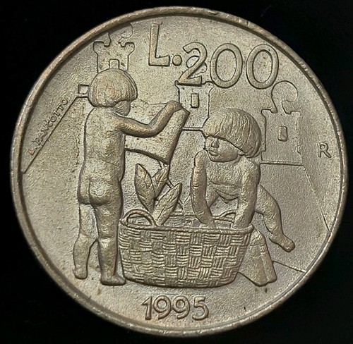 San marino 200 lire - san, 1995