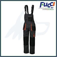 SALOPETTE PETTORINA LEGGERA DA LAVORO GRIGIO IN COTONE 180GR MECCANICO OFFICINA 