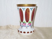 Vaso Vetro Calice Coppa / Vetro Cammeo con Fiori Decorazione