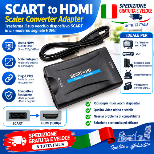 Scart hdmi converter - to,