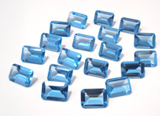 Topazio Azzurro 20pezzi Taglio Smeraldo 18x13mm LAB  Orafo