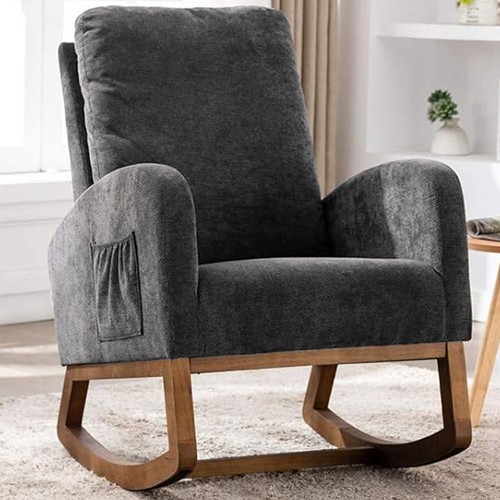Poltrona dondolo grigio in - poltrona,