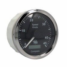Spidometro Contamiglia nautico con GPS e bussola NERO per barca e gommone