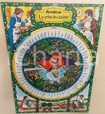 1970 ca AMICA - Le erbe in cucina - Pannello con disco girevole 21x29 cm