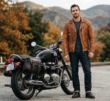 Giacca Moto Uomo Pelle