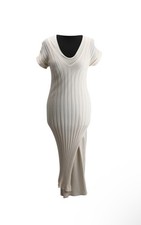 Abito midi doppio strato in maglia Brunello Cucinelli, taglia L, maniche corte