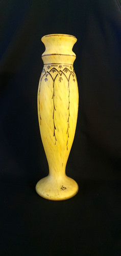 Grand vase pate verre signe - vase,