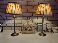 Coppia X2 lampade da tavolo DAR colonna corinzia e paralumi caffè perfettamente funzionanti 52 cm ottime condizioni