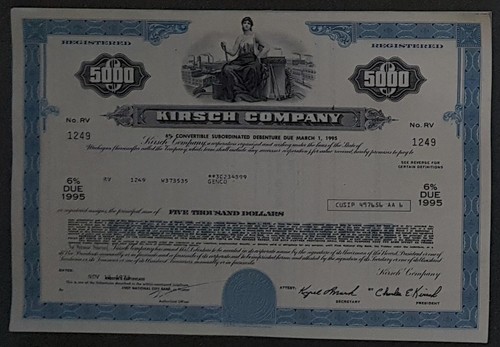 Kirsch company bond - 38, 6%