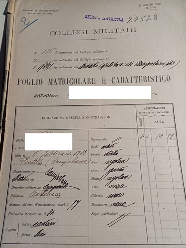 Documento collegio militare - documento,