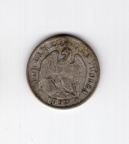 Moneta argento cile 1892 - argento,