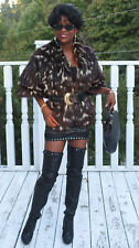 Raro passeggino cappotto pelliccia skunk marrone maculato firmato S-L 2-14